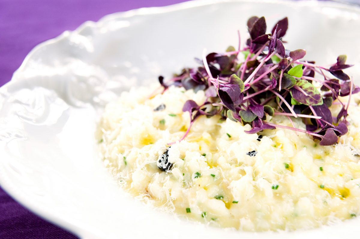 Mushroom and black garlic risotto - Zwarte Knoflook